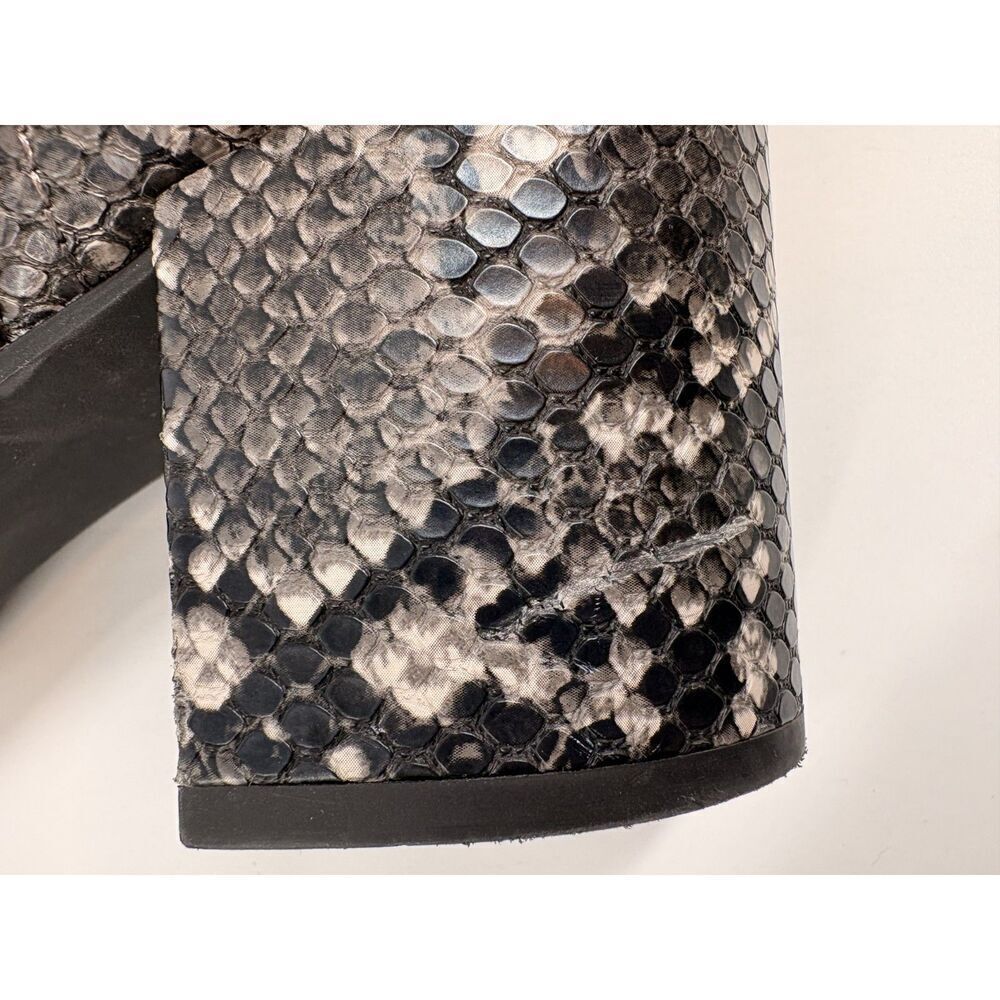 Snakeskin Print Ankle Booties | Pointed Toe Block Heel Side Zip Boots - Picture 3 of 6